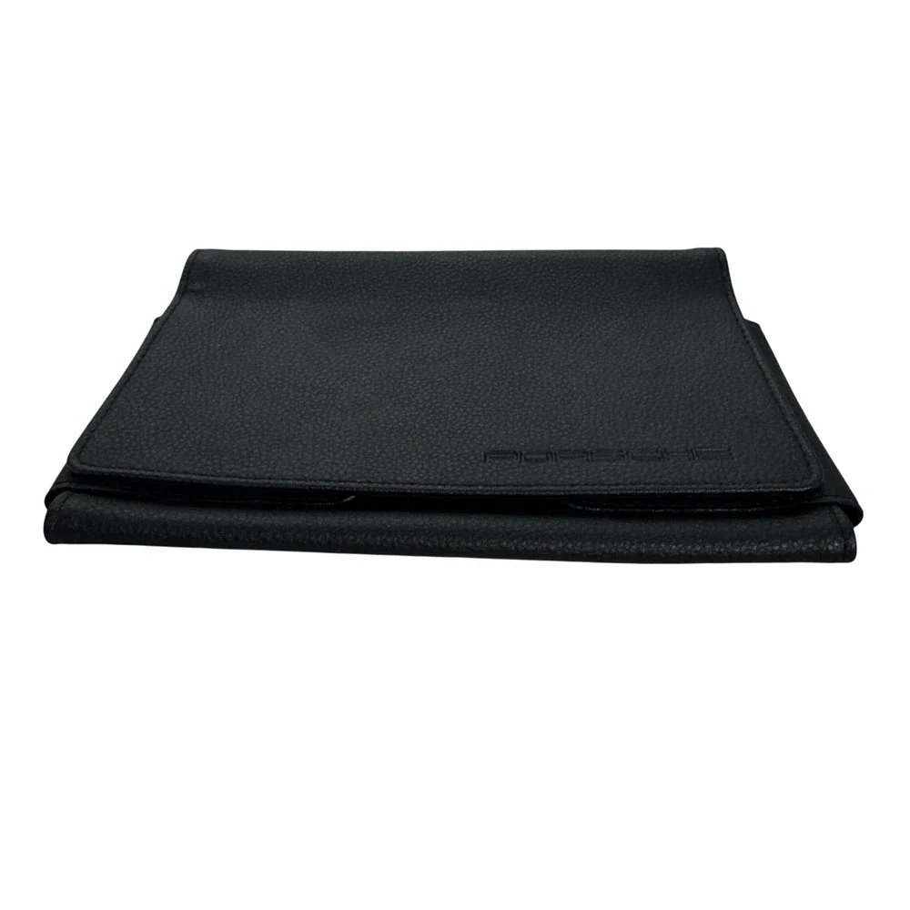 PORSCHE OEM Black Leather Owners Manual Portfolio Document Holder Organizer